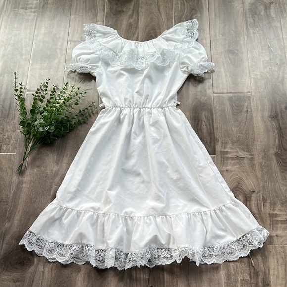 VINTAGE white dress - first communion, wedding, baptism, holiday dress, Angel - Picture 1 of 10